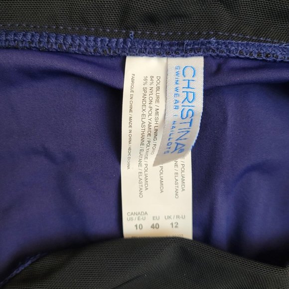 47. Christina navy blue skirted bikini bottom. Size 10. NWT - Picture 7 of 7